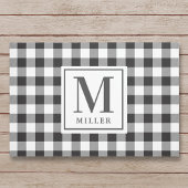 Modern Farmhouse Black Buffalo Pset Monogramed Deurmat