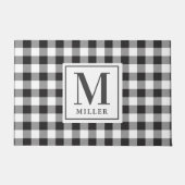 Modern Farmhouse Black Buffalo Pset Monogramed Deurmat (Voorkant)