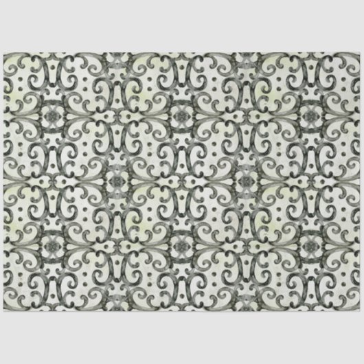 Modern Farmhouse Black in White Swirls Decoupage Tissuepapier (Voorkant)