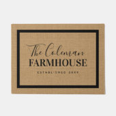 Modern Farmhouse Family Monogram Doormat Deurmat (Voorkant)