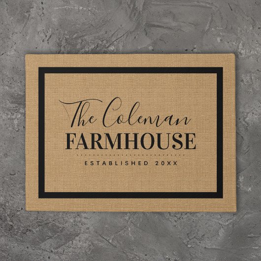 Modern Farmhouse Family Monogram Doormat Deurmat