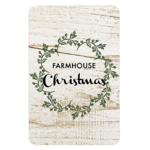 Modern Farmhouse kerstmis Rustic Wood Magneet