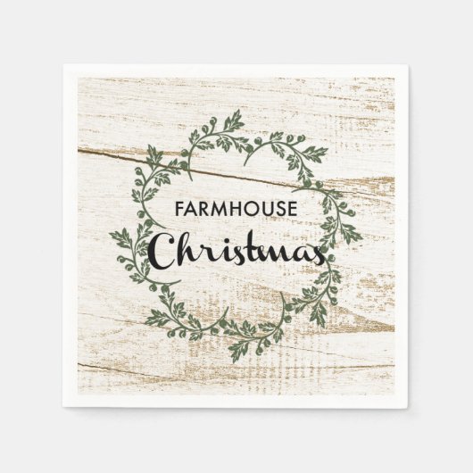 Modern Farmhouse kerstmis Rustic Wood Servet (Voorkant)