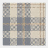 Modern Farmhouse Plaid in Cream and Slate Blue Behang (Voorkant)