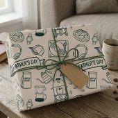 Modern Father's Day Doodle Pattern Millennial Dad Cadeaupapier