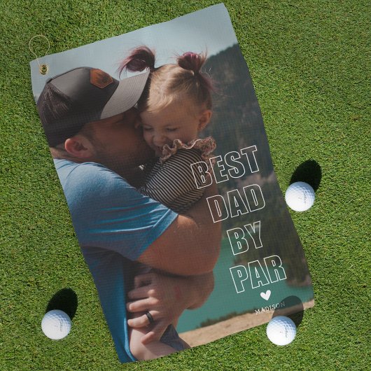 Modern Fathers Day Gift Photo Golf Towel Golfhanddoek