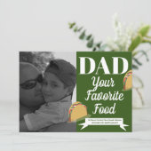 Modern Fathers Day Taco Isometric Favorite Food Kaart (Staand voorkant)
