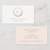 Modern Faux Glitter Monogram Gold Elegant Visitekaartje (Voorkant / Achterkant)