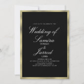 Modern Faux Gold Black Geometrical Wedding Kaart (Voorkant)