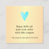 Modern Faux Gold Blue Heart Coupon (Voorkant)