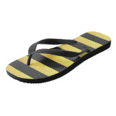 Modern Faux Gold Foil Black Stripes Teenslippers (Schuin)