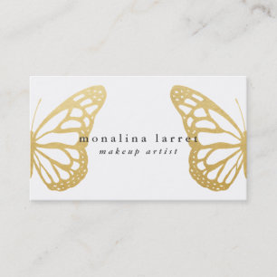 Modern Faux Gold Foil Boheian Monarch Butterfly Visitekaartje