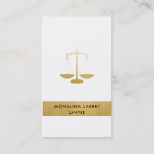 Modern Faux Gold Foil Lawyer Scale-symbool Visitekaartje