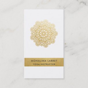 Modern Faux Gold Foil Mandala Mehendi Pattern Visitekaartje