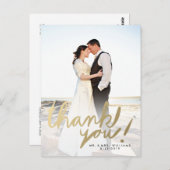 Modern Faux Gold Foto Hartelijk dank Briefkaart (Voorkant / Achterkant)