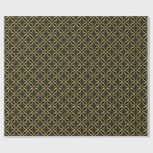 Modern Faux Gold Geometric Pattern op Black Cadeaupapier (Vlak)