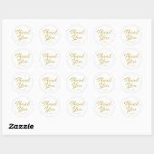 Modern Faux Gold handgeschreven script dank u Ronde Sticker (Vel)
