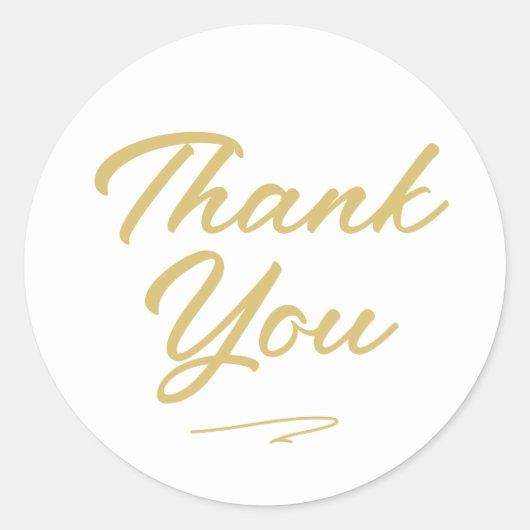 Modern Faux Gold handgeschreven script dank u Ronde Sticker (Voorkant)
