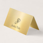 Modern Faux Gold Handgeschreven Script Monogram Visitekaartjes (Voorkant)