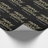 Modern Faux Gold Merry-kersthandschrift Cadeaupapier (Hoek)