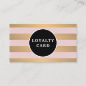Modern Faux Gold Roos Stripes Beauty Salon Klantenkaartje (Voorkant)