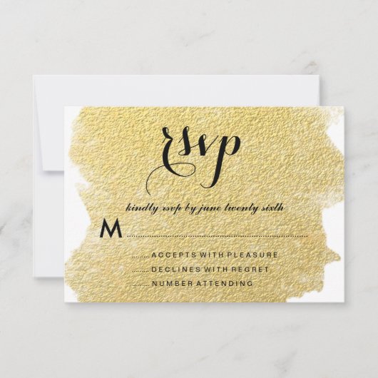 MODERN FAUX GOLD RSVP KAARTJE (Voorkant)