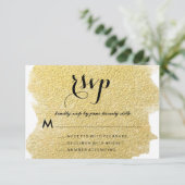 MODERN FAUX GOLD RSVP KAARTJE (Staand voorkant)