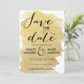 MODERN FAUX GOLD SAVE THE DATE (Staand voorkant)