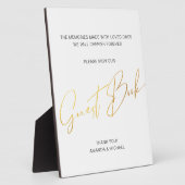 Modern Faux Gold Script Sign Weduwboek Fotoplaat (Zijkant)