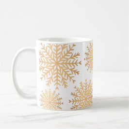 Modern Faux Gold Snowflake Pattern Coffee Mok