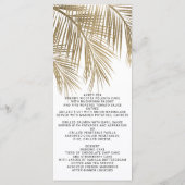 Modern faux goudpalm elegant trouwmenu menu (Achterkant)