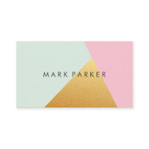 Modern Faux Green, Roze White Gold Geometric Block