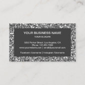 Modern Faux Grey Glitter Hoefijzer Farrier Visitekaartje (Achterkant)