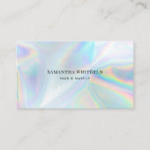 Modern Faux Holographic Beautician Makeup Visitekaartje (Voorkant)