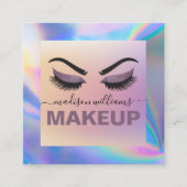 Modern Faux Holographic Elegant Signature Script Vierkante Visitekaartje (Voorkant)