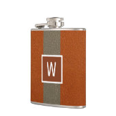 Modern Faux Leather Monogram Oranje Heupfles (Links)