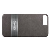 Modern Faux-leder en -staalgordel - Aangepaste naa Case-Mate iPhone Case (Achterkant (Horizontaal))