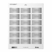 Modern Faux Metal Monogrammed Business Adres Etiket (Full Sheet)