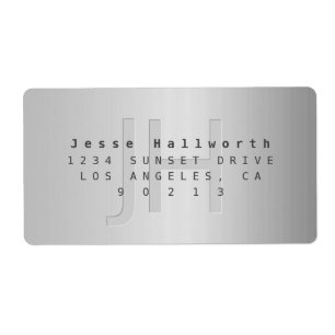Modern Faux Metal Return-adres Etiket