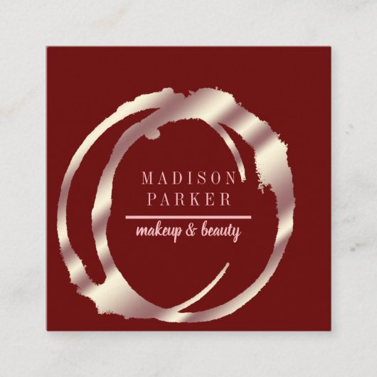 Modern Faux Roos Gold Abstract Square Vierkante Visitekaartje (Voorkant)