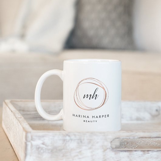 Modern Faux Roos Gold Abstracte Logo Koffiemok