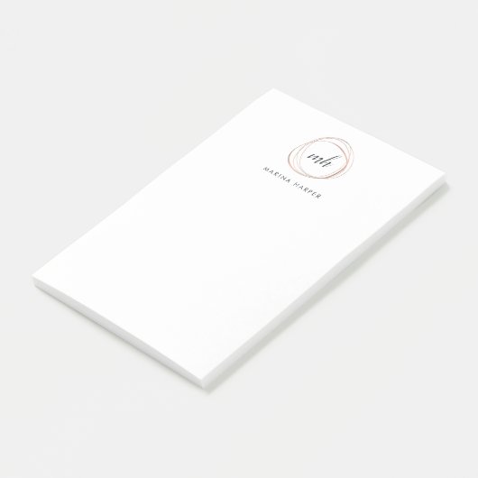 Modern Faux Roos Gold Abstracte Logo Post-it® Notes (Schuin)