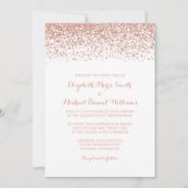 Modern Faux Roos Gold Glitter Wedding Invitting Kaart (Voorkant)