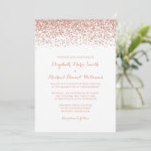 Modern Faux Roos Gold Glitter Wedding Invitting Kaart (Staand voorkant)