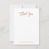 Modern Faux Roos Gold Script Bedankkaart (Voorkant)
