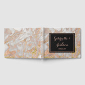 Modern Faux Roos Goud Marmer Gepersonaliseerde bru Gastenboek (Volledig)