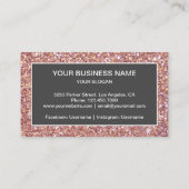 Modern Faux Roos Gouden Glitter Hoefijzer Farrier Visitekaartje (Achterkant)