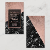 Modern faux roos goudmarmer Makeup Visitekaartje (Voorkant / Achterkant)