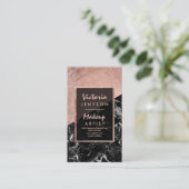 Modern faux roos goudmarmer Makeup Visitekaartje (Staand voorkant)