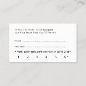 Modern Faux Rose Gold Black Bold Beauty Klantenkaartje (Achterkant)